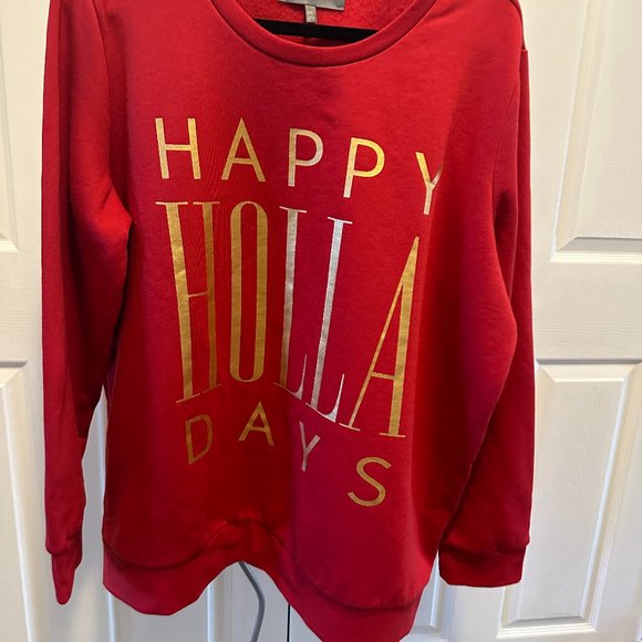 NEW Crewneck Sweat shirt Happy Holladays - Picture 1 of 4